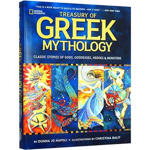 华研原版 英文原版绘本 美国国家地理希腊神话故事 Treasury of Greek Mythology 英文版进口儿童百科 正版全彩插画精装版
