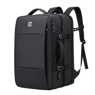 方形可扩容背包男双肩包大容量商务旅行电脑包短途出差行李包男款