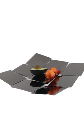 北欧不锈钢客厅九宫格果盘摆件