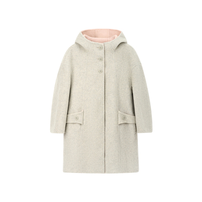 OPCP女童双面羊绒大衣保暖中长款