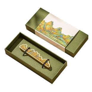 梅林笔庄黄铜实心高颜值镇尺毛笔书法镇纸镇尺初学者学生压纸压书专用创意书桌摆件镇尺笔搁笔架礼物文房四宝