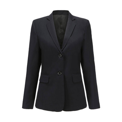 兴业银行藏青色女士西装修身上衣