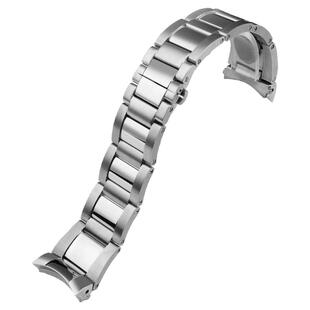 代用宝珀五十噚精钢手表带50寻5015蓝陶系列原款弧口不锈钢配件男