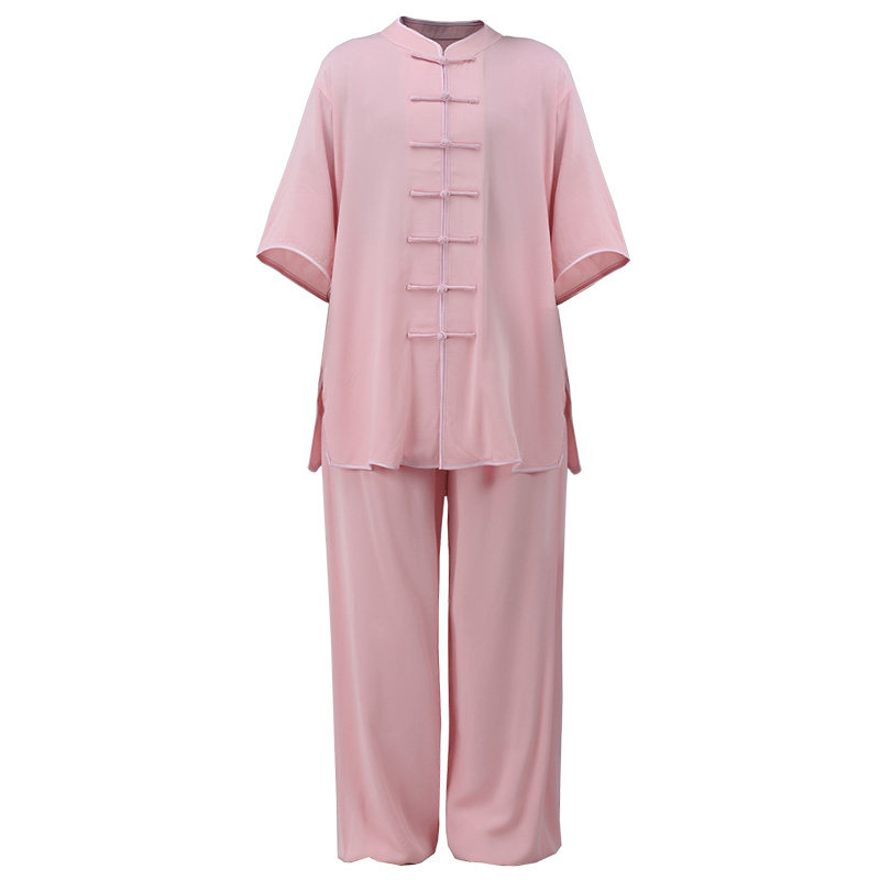夏季新款纯棉太极服女中袖高端全棉太极拳练功服男薄款短袖武术服
