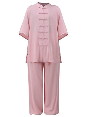 夏季新款纯棉太极服中袖全棉薄款