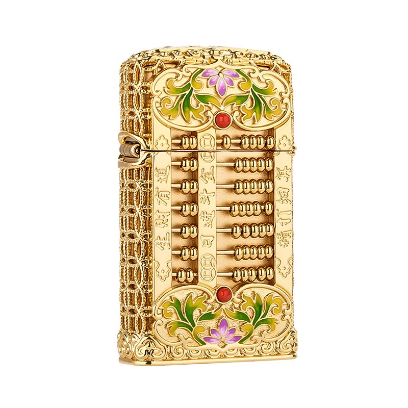 zippo之宝窄机铜如意算盘正版