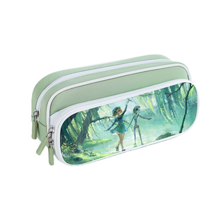 记者小女孩盲女大容量笔袋第五人格初中生小学生印花铅笔袋耐脏文具盒潮流多功能女孩子拉链帆布笔盒男儿童