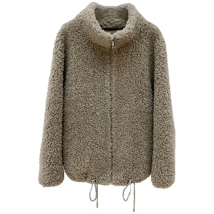 羊羔毛皮毛一体短款立领2025冬新年轻款羊剪绒上衣毛毛皮草外套女