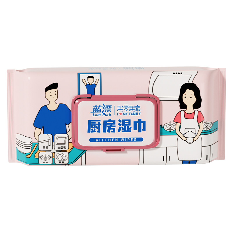加厚款40抽~蓝漂厨房湿巾