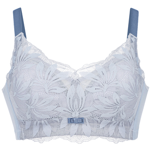 大胸显小文胸罩无钢圈内衣女薄款夏季收副乳调整型大码聚拢防下垂