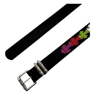 美式腰带配牛仔裤设计感小众个性十字架滚轮复古y2k皮带男女同款