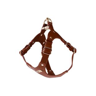 狗狗牵引绳背心式中型犬皮革柯基遛狗绳子胸背带柴犬外出可调节