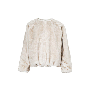 REFUSE CLUB 25AW 双色皮草双面穿下摆收褶夹克外套