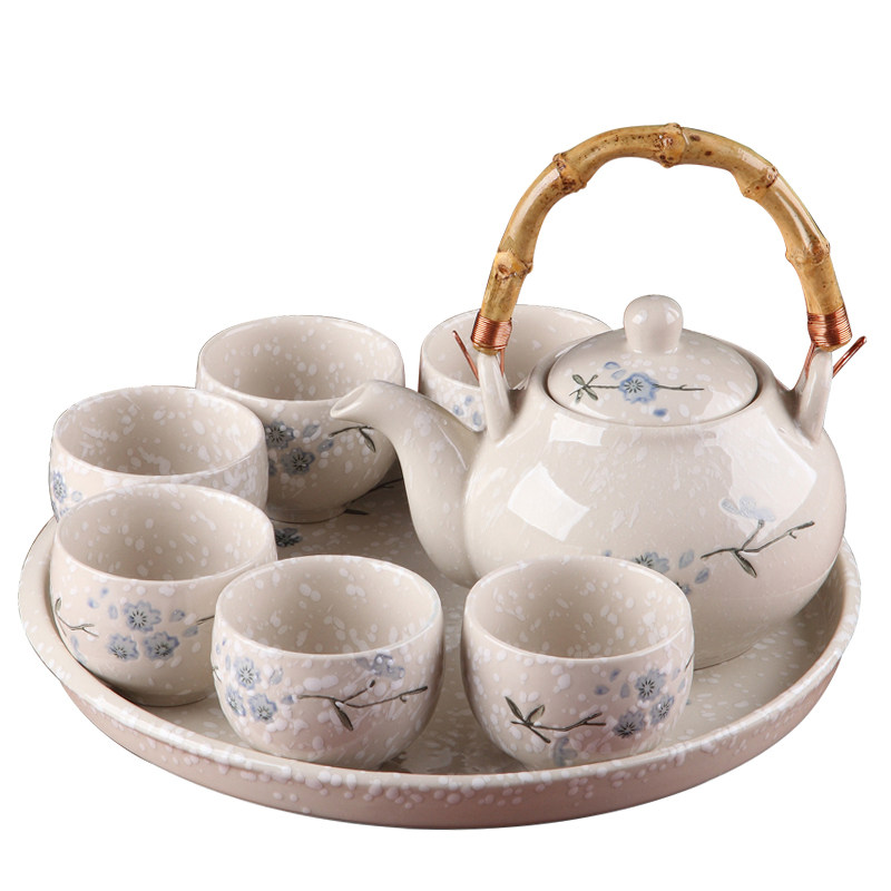 茶具套装陶瓷日式家用雪花釉汝窑
