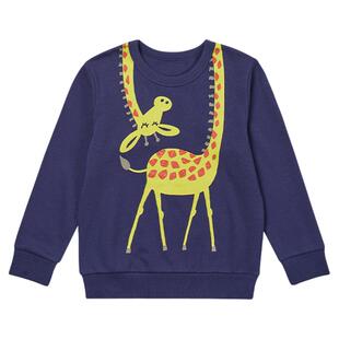 千趣会童装儿童26年春秋款长袖卫衣男女童动物印花纯棉上衣