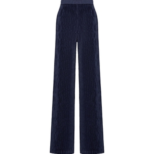 EP雅莹2025夏季新款女装 优雅通勤压褶宽松显瘦松紧腰直筒裤6415A