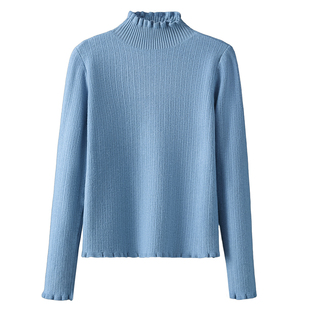 半高领加绒毛衣女加厚一体绒秋冬季保暖小个子短款内搭针织打底衫