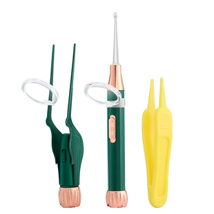 掏耳神器儿童专用带灯掏耳朵屎发光挖耳勺工具夹耳朵挖耳屎镊子扣