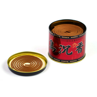 彬达一脉香传天然乌沉檀盘香6时铁罐盒装供佛香室内家用持久熏香