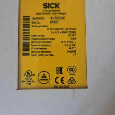 SICK安全继电器FX3-CPU320002拍前询价下单