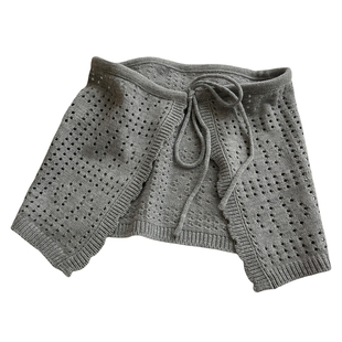 韩版2025春秋季女士新款层叠镂空针织时尚叠穿半身裙屁帘绑带短裙