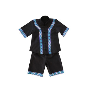 贵州服装民族风套装原创设计男童布依族盘扣夏季模特短袖儿童复古