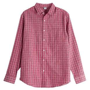 爸爸衬衫长袖男中老年秋装衬衣老人男装宽松格子老爸衣服爷爷上衣