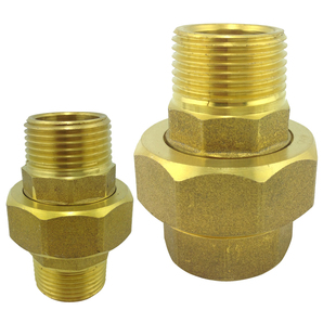 全铜加厚双外丝6分活接油拧铜对丝铜直接4分1寸DN32外丝活接头