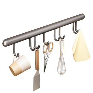 厨房收纳滑动轨道挂钩柜门收纳挂钩神器免打孔橱柜门后收纳置物架