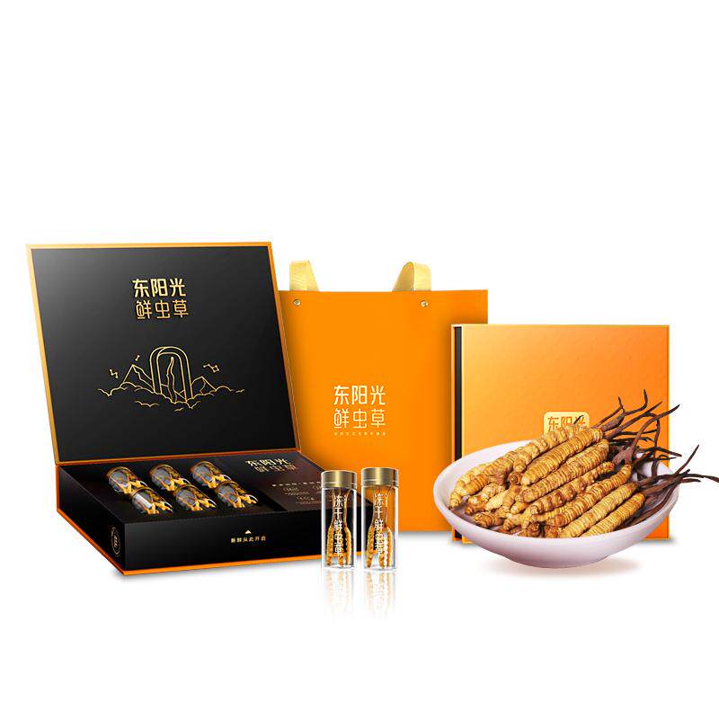 东阳光冬虫夏草官方旗舰店正品冻干鲜虫草7.5g天赐礼盒即食补品