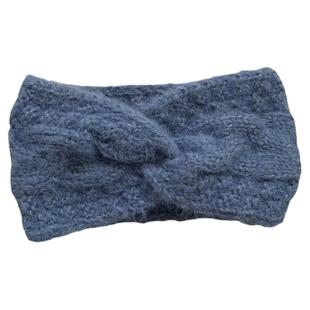 韩版秋冬新款仿貂毛发带毛线针织麻花交叉头套简约宽边头带发饰女