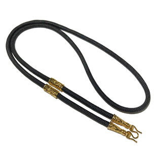 [掉色包换防敏]钛钢龙头M扣24K镀金吊坠毛衣挂链布绳泰国佛牌链子