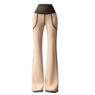 秋冬新款迷彩微喇裤女外穿加绒鲨鱼裤双口袋高腰收腹提臀打底裤