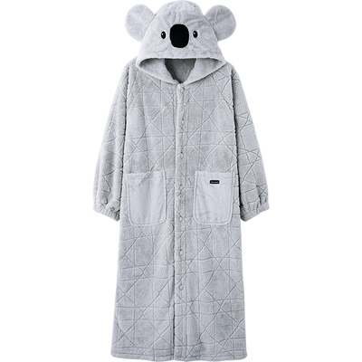 思莉太太情侣可外穿毛绒斗篷睡袍