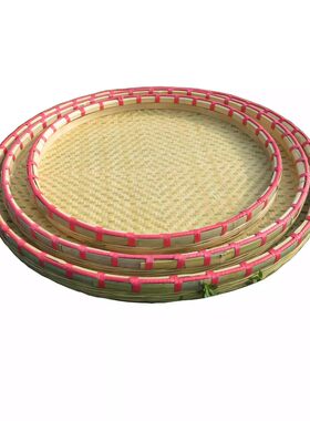 手工竹编簸箕环保竹筛子晾晒