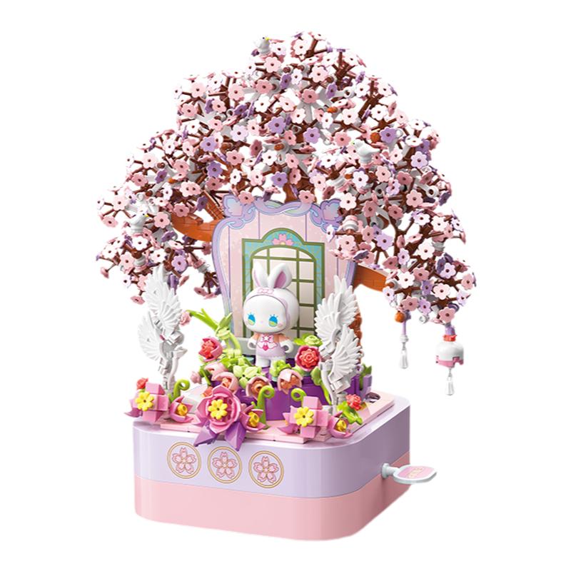 EMMA旋转音乐盒积木花TOPTOY潮玩