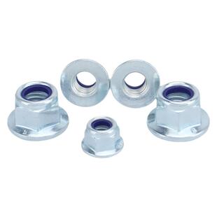 8级镀锌GB6183六角带垫法兰面尼龙锁紧螺母帽防滑防松自锁螺丝帽