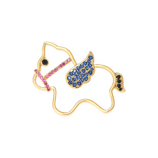 日韩精致可爱飞马胸针女高档个性设计感生肖马年胸花西装别针配饰