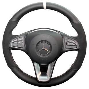 徐记19款奔驰S450L A200L 19款E级牛皮真皮冬季翻毛手缝方向盘套