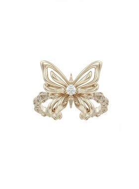 I蝴蝶戒指组合设计轻奢饰品美拉德开口指环