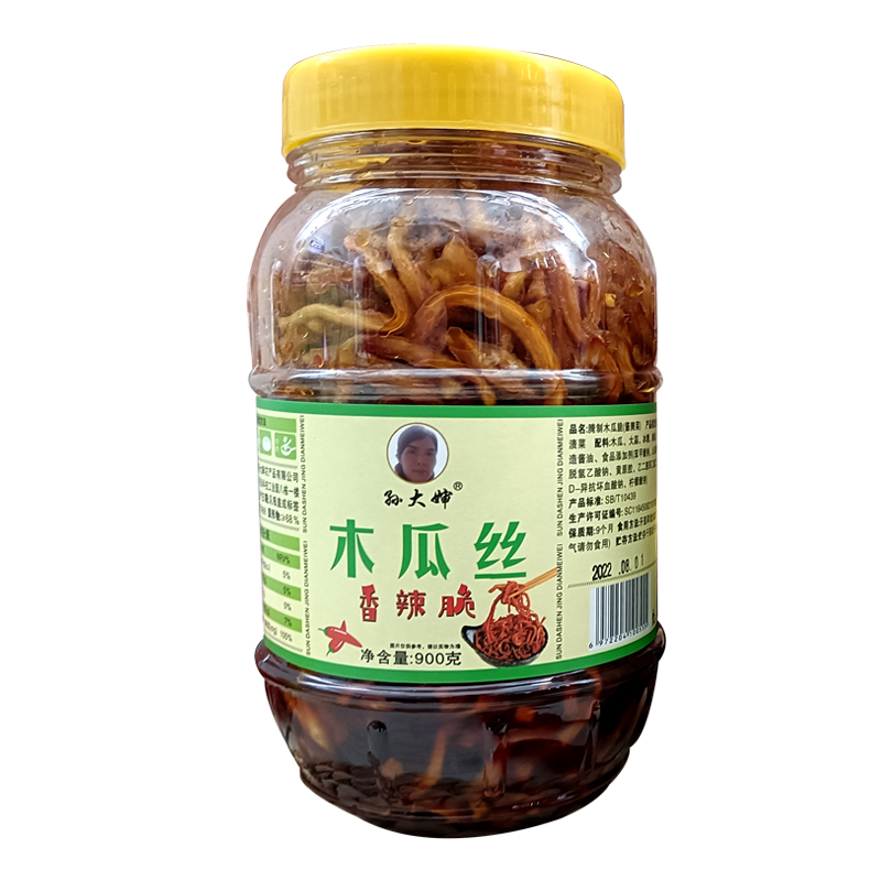 孫大嬸木瓜絲香辣木瓜絲干條醬菜木瓜脆丁咸菜開胃榨菜微辣下飯菜