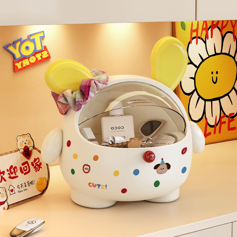 桌面收纳盒儿童发饰发圈发夹头绳发绳首饰萌粒杂物玄关台面收纳盒