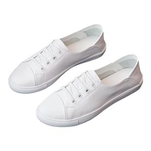 头层牛皮小白鞋女真皮2026新款春夏季平底鞋百搭休闲套脚两穿板鞋
