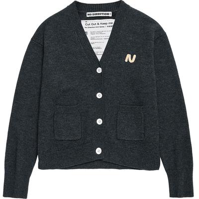 NO DIRECTION+ 手工钩针字母V领开衫N540222603C21