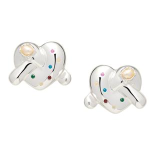 【新年礼物】oups黄子弘凡同款闪光之心耳环镶钻女s925银耳钉原创