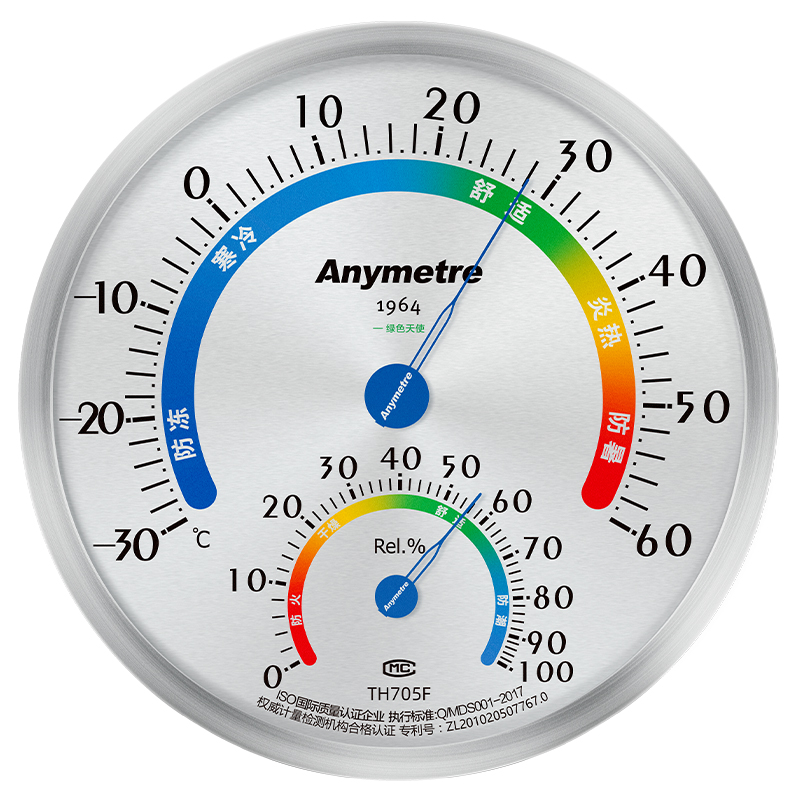美德时高精度温湿度计工业仓库专用温度干湿度表盘室外药店壁挂式
