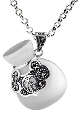 清雨银时尚s925纯银大白猫眼泰银