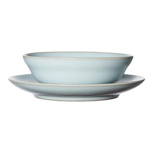 雅瓷汝窑满庭芳 陶瓷家用碗碟套装一人食礼天青色冰裂纹开片餐具