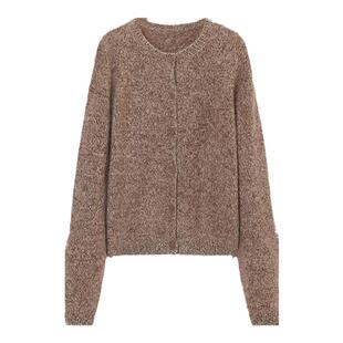 [商场同款]TKY SHOP圆领羊绒衫2024冬新款针织开衫女10H1MA08V091