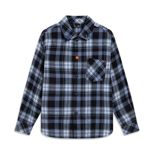 李宁男童运动生活系列格子休闲衬衫2026春季新品时尚外套YSHW001